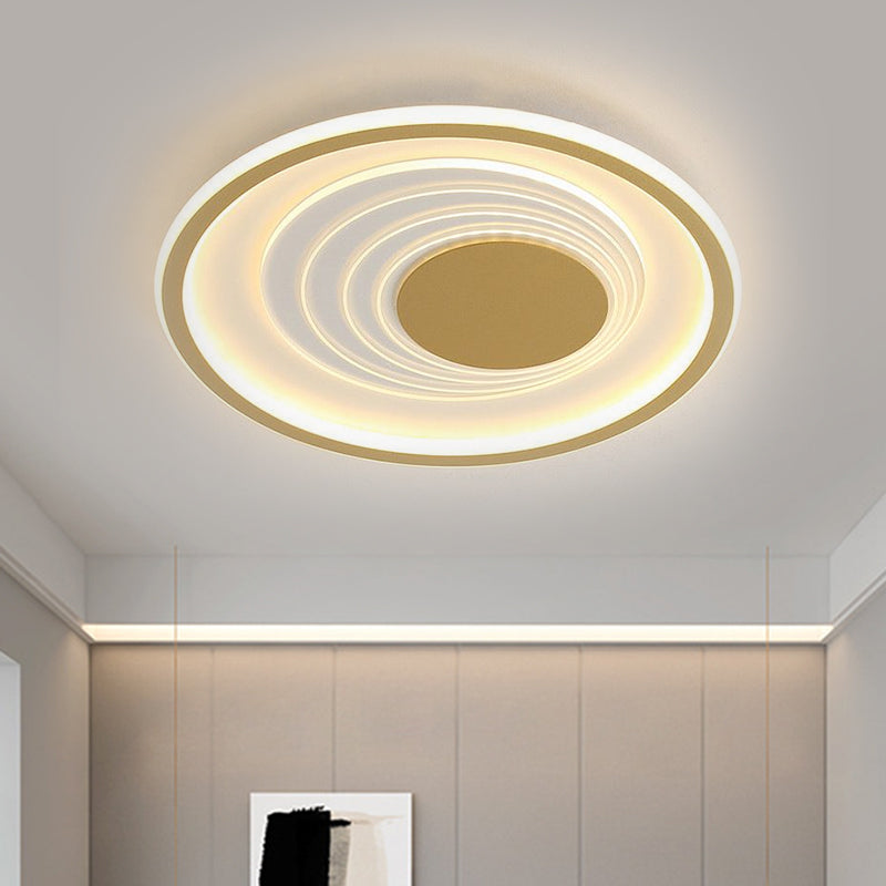 Planetary Orbit Flush Lamp Minimalism Metal Black/Gold LED Ceiling Fixture in Warm/White Light, 16"/19.5" Width Clearhalo 'Ceiling Lights' 'Close To Ceiling Lights' 'Close to ceiling' 'Flush mount' Lighting' 1637065