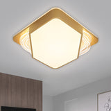 Gold Rectangle/Square Ceiling Flush Contemporary LED Metallic Flush Mount Fixture in Warm/White Light, 18"/21.5"/35.5" Width Clearhalo 'Ceiling Lights' 'Close To Ceiling Lights' 'Close to ceiling' 'Flush mount' Lighting' 1637190