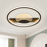 Minimalism Circle and Line Ceiling Lamp Metallic 16"/19.5" W LED Bedroom Flush Mount Fixture in Black/Gold, Warm/White Light Black Clearhalo 'Ceiling Lights' 'Close To Ceiling Lights' 'Close to ceiling' 'Flush mount' Lighting' 1637231