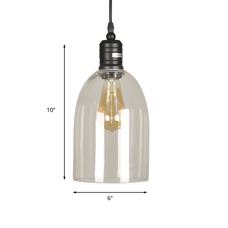 One Bulb Jug Style Pendant Lighting Fixture Industrial Black Clear Glass Hanging Ceiling Light Clearhalo 'Ceiling Lights' 'Close To Ceiling Lights' 'Glass shade' 'Glass' 'Industrial Pendants' 'Industrial' 'Middle Century Pendants' 'Pendant Lights' 'Pendants' 'Tiffany' Lighting' 163743