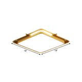 Gold Square Ceiling Fixture Modernist LED Metal Flush Mount Lighting in Warm/White Light Clearhalo 'Ceiling Lights' 'Close To Ceiling Lights' 'Close to ceiling' 'Flush mount' Lighting' 1637441