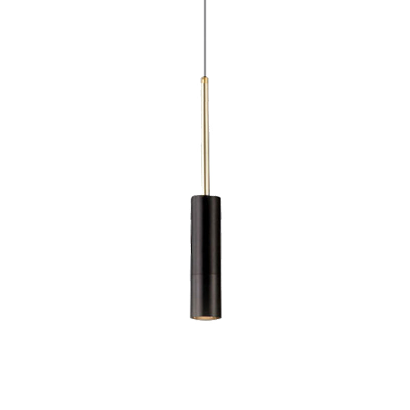 Black/White Cylinder Hanging Light Minimalist Metal LED Pendant Light for Living Room in Warm/White with Adjustable Cord Clearhalo 'Ceiling Lights' 'Modern Pendants' 'Modern' 'Pendant Lights' 'Pendants' Lighting' 163825