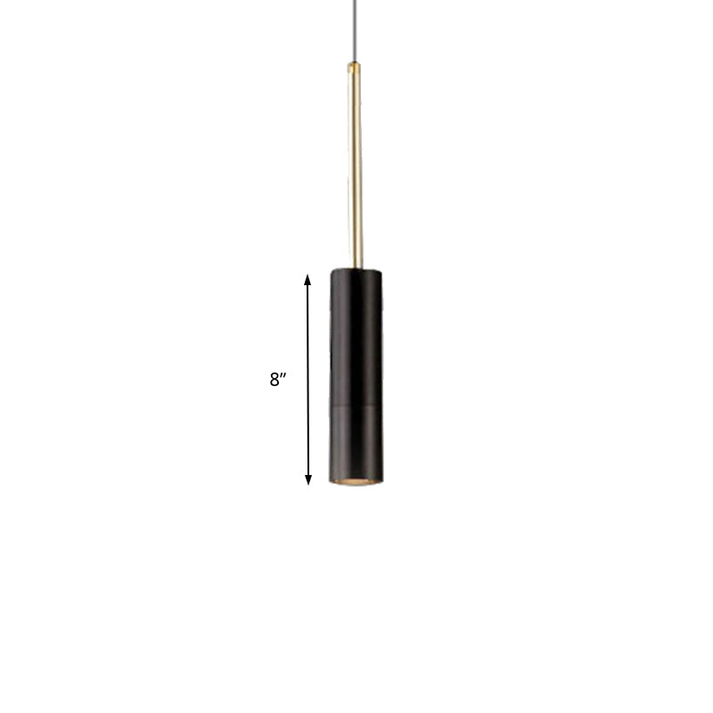 Black/White Cylinder Hanging Light Minimalist Metal LED Pendant Light for Living Room in Warm/White with Adjustable Cord Clearhalo 'Ceiling Lights' 'Modern Pendants' 'Modern' 'Pendant Lights' 'Pendants' Lighting' 163826