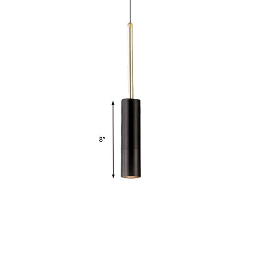 Black/White Cylinder Hanging Light Minimalist Metal LED Pendant Light for Living Room in Warm/White with Adjustable Cord Clearhalo 'Ceiling Lights' 'Modern Pendants' 'Modern' 'Pendant Lights' 'Pendants' Lighting' 163826