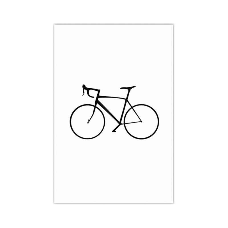 Scandinavian Style Static Bicycle Canvas Kitchen Backsplash Wall Art Decor in White Clearhalo 'Arts' 'Canvas Art' 1638376