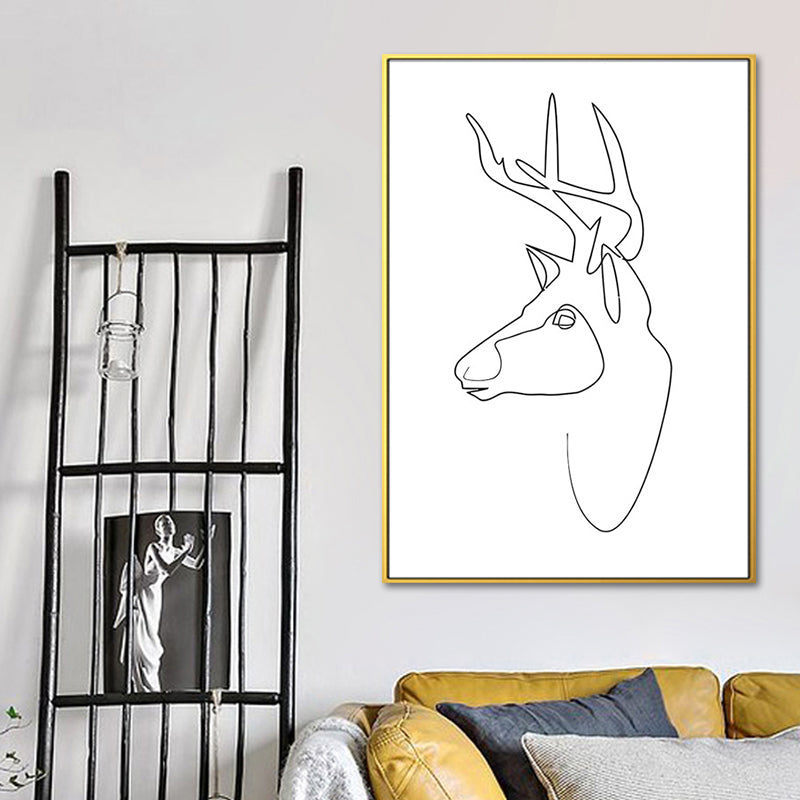 Dancing Girl Charcoal Drawings Painting Scandinavian Style Canvas Wall Art Decor