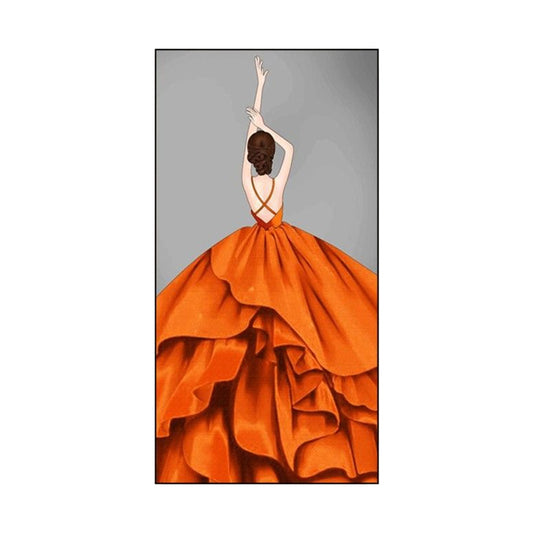 Gele ballerina canvas muur kunst textureerde Noordse stijl meisjes slaapkamer muurdecoratie