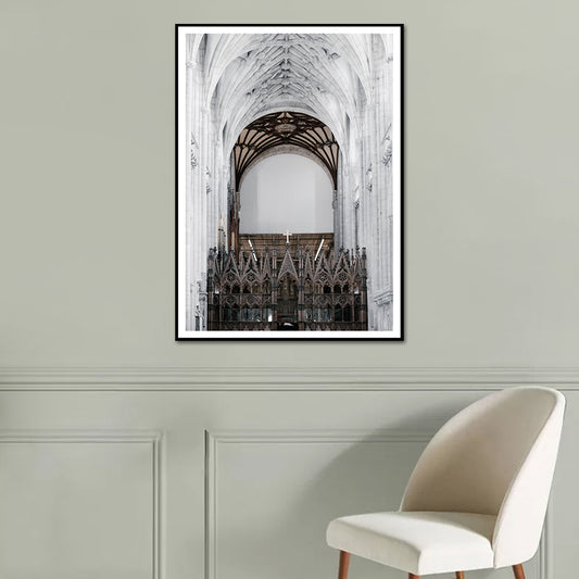 Church Arch Hallway Wall Art Decor Contemporary Textured Wrapped Canvas in White Clearhalo 'Art Gallery' 'Canvas Art' 'Contemporary Art Gallery' 'Modern' Arts' 1638964
