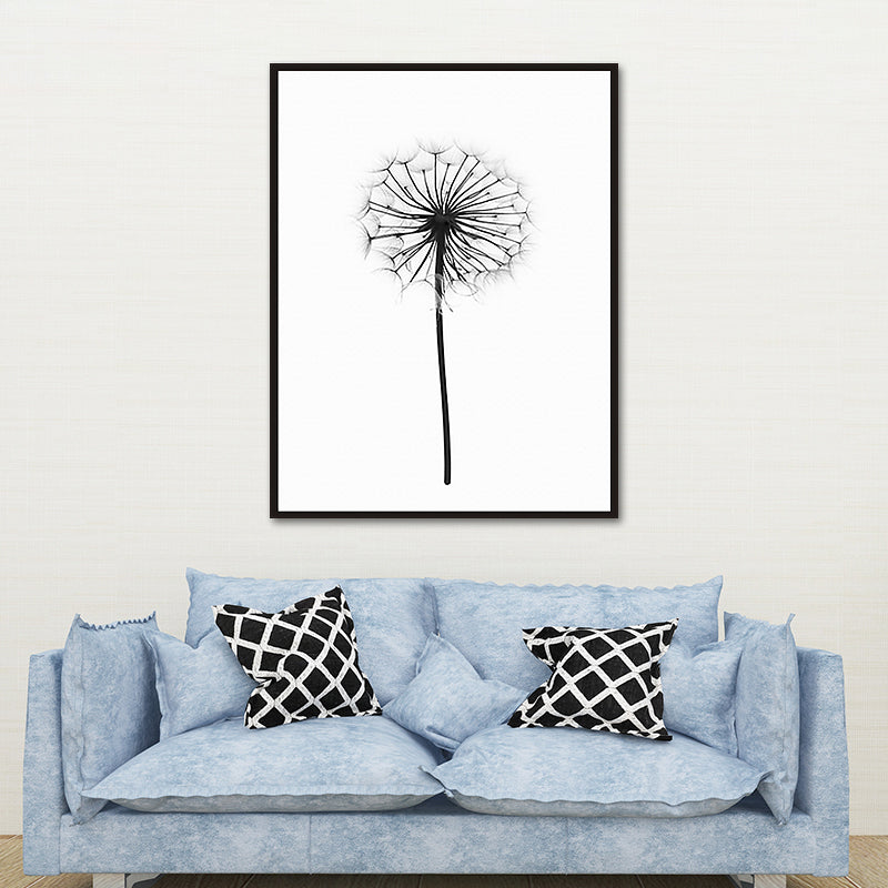 Scandinavian Style Dandelion Print Canvas White Natural Botanical Wall Art Decor Clearhalo 'Arts' 'Canvas Art' 1639200