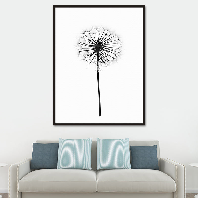 Scandinavian Style Dandelion Print Canvas White Natural Botanical Wall Art Decor Clearhalo 'Arts' 'Canvas Art' 1639201