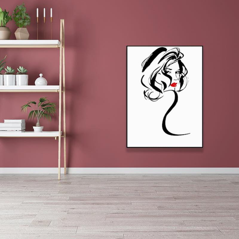 Karakterportret canvas voor meisjes slaapkamer houtskooltekeningen muurkunst decor, meerdere maten