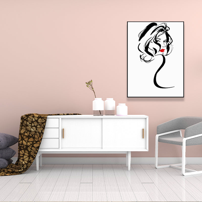 Portrait toile pour filles Dessins de charbon de chambre à coucher décor d'art mural, plusieurs tailles