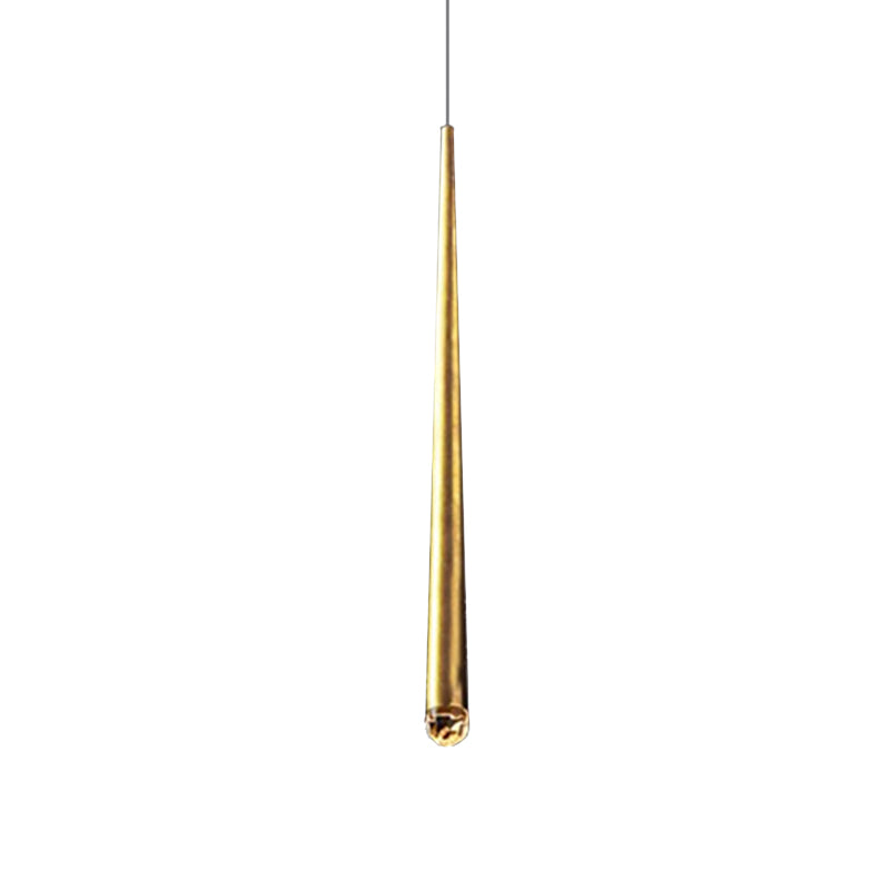 Tapered Ceiling Light Metal Minimalist LED Black/Brass Living Room Pendant Light Fixture with Adjustable Cord Clearhalo 'Ceiling Lights' 'Modern Pendants' 'Modern' 'Pendant Lights' 'Pendants' Lighting' 163948