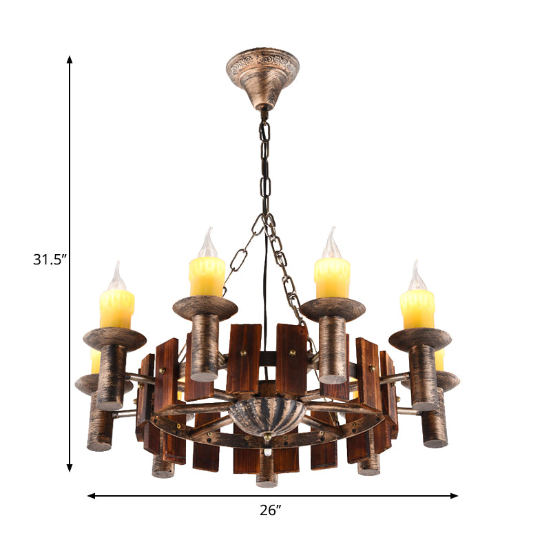 Candle Vintage Hanging Light Metal Chandeliers in Brass for Coffee Shop Living Room Clearhalo 'Ceiling Lights' 'Chandeliers' Lighting' options 163974