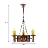 Candle Vintage Hanging Light Metal Chandeliers in Brass for Coffee Shop Living Room Clearhalo 'Ceiling Lights' 'Chandeliers' Lighting' options 163985