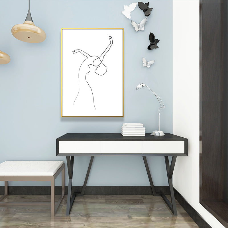 Dancing Girl Portrait Painting for Girls Bedroom in White, Multiple Sizes Available