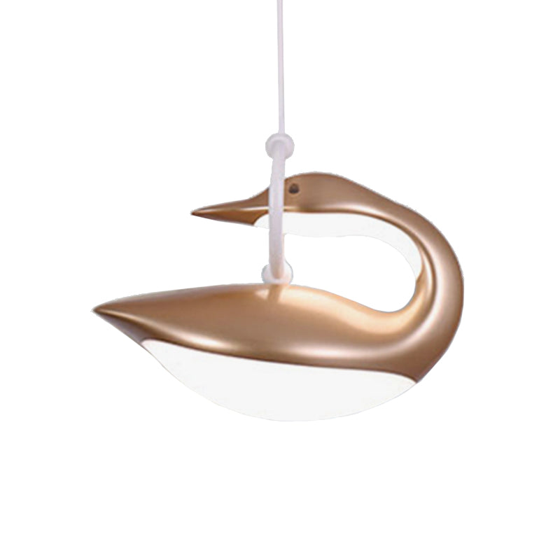 Brown/Gold/White Swan Hanging Light Fixture Post Modern Acrylic Shade LED Ceiling Light, Third Gear Light Clearhalo 'Ceiling Lights' 'Modern Pendants' 'Modern' 'Pendant Lights' 'Pendants' Lighting' 163990