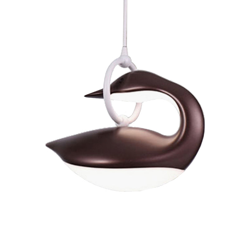 Brown/Gold/White Swan Hanging Light Fixture Post Modern Acrylic Shade LED Ceiling Light, Third Gear Light Clearhalo 'Ceiling Lights' 'Modern Pendants' 'Modern' 'Pendant Lights' 'Pendants' Lighting' 163993