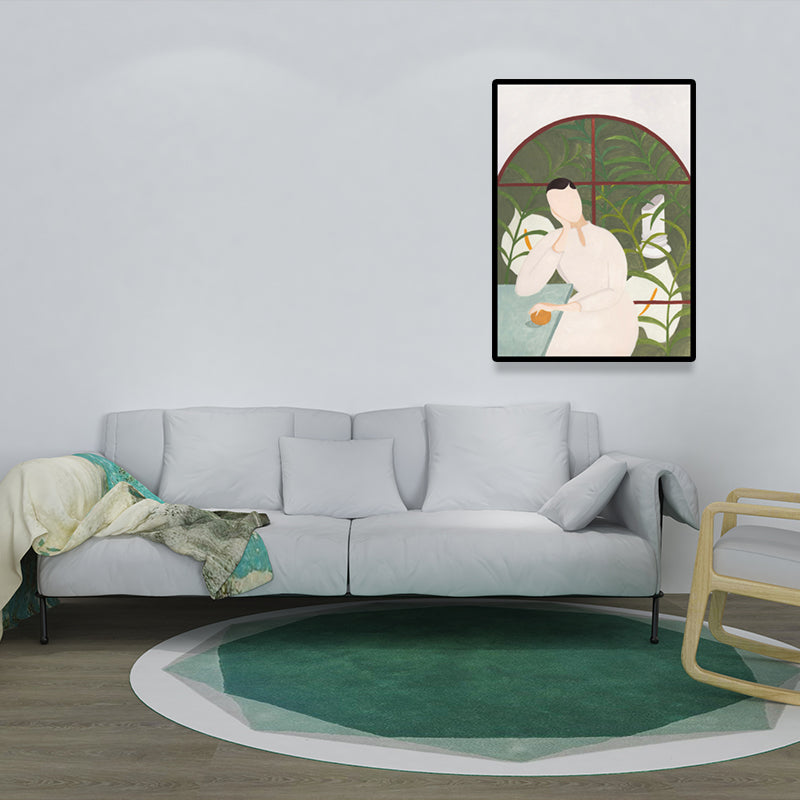 Stylish Housewife Wall Art for Sitting Room Fashion Canvas Print in Pastel Color Green Clearhalo 'Arts' 'Canvas Art' 1640101