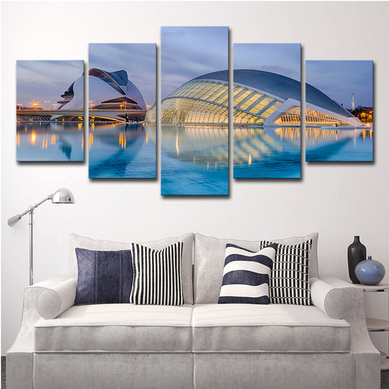 Global Inspirado Wall Art Blue Sydney Opera House en Early Night View Decoración de pared