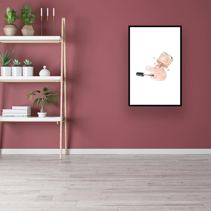 Pink Pouring Perfume Painting Canvas Textured Modernist Girls Bedroom Wall Art Pink Clearhalo 'Art Gallery' 'Canvas Art' 'Contemporary Art Gallery' 'Modern' Arts' 1640413