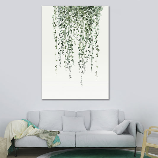 Contemporary Plant Painting Art Print Canvas Textured Green Wall Decoration for Home Green Design 1 Clearhalo 'Art Gallery' 'Canvas Art' 'Contemporary Art Gallery' 'Modern' Arts' 1640676