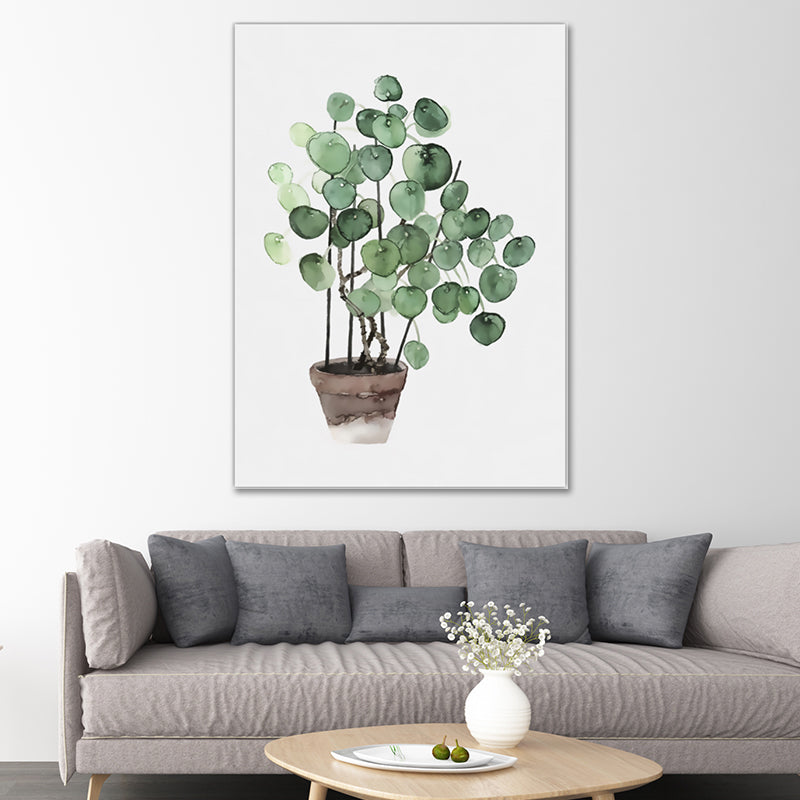 Contemporary Plant Painting Art Print Canvas Textured Green Wall Decoration for Home Green Design 2 Clearhalo 'Art Gallery' 'Canvas Art' 'Contemporary Art Gallery' 'Modern' Arts' 1640683