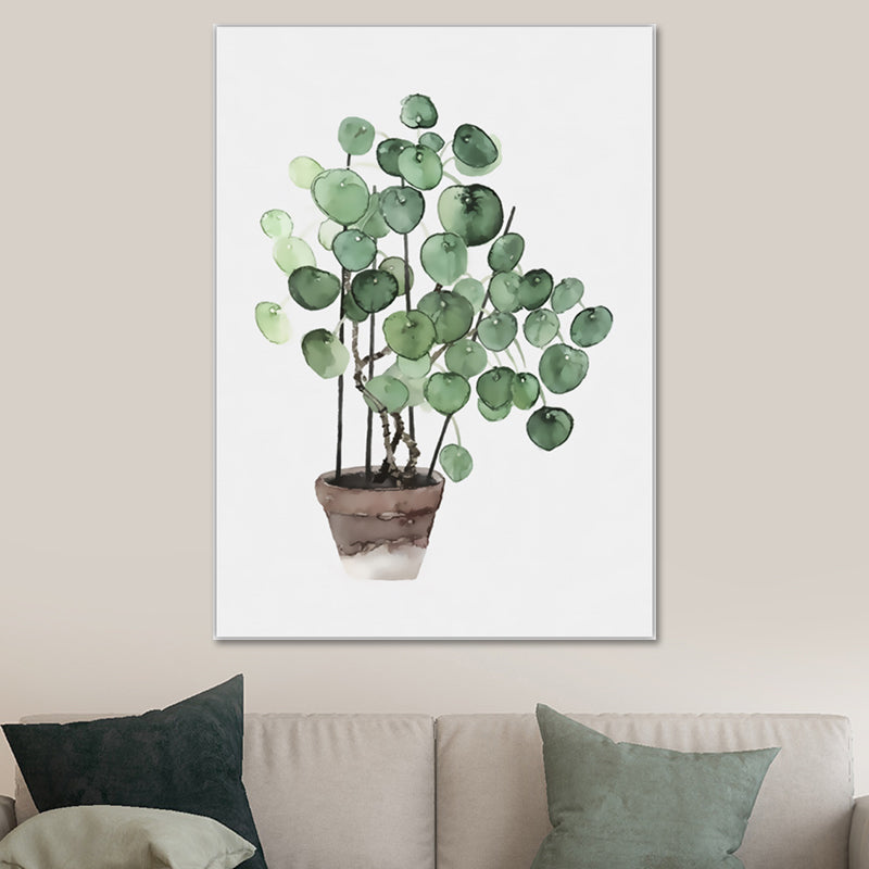 Contemporary Plant Painting Art Print Canvas Textured Green Wall Decoration for Home Clearhalo 'Art Gallery' 'Canvas Art' 'Contemporary Art Gallery' 'Modern' Arts' 1640684