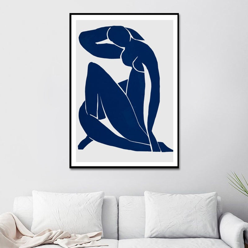 Crouched Girl's portretten Wall Decor getextureerde Noordse stijl voor jongens slaapkamer schilderen