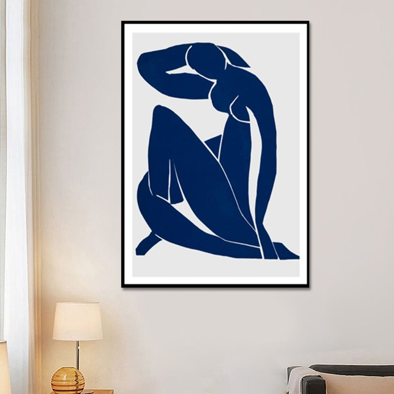 Crouched Girl's portretten Wall Decor getextureerde Noordse stijl voor jongens slaapkamer schilderen