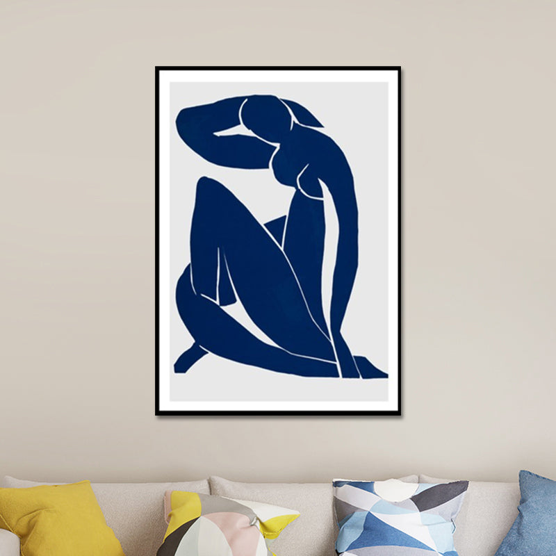 Crouched Girl's portretten Wall Decor getextureerde Noordse stijl voor jongens slaapkamer schilderen