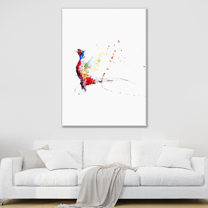 Simple Canvas Wall Art Multicolored Animal Painting Wall Decor for House Interior Pink Clearhalo 'Art Gallery' 'Canvas Art' 'Contemporary Art Gallery' 'Modern' Arts' 1640836