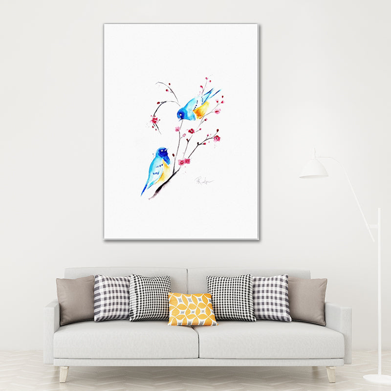Simple Canvas Wall Art Multicolored Animal Painting Wall Decor for House Interior Blue Clearhalo 'Art Gallery' 'Canvas Art' 'Contemporary Art Gallery' 'Modern' Arts' 1640843