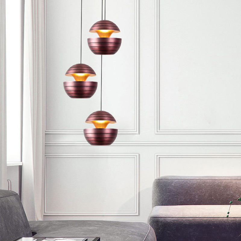 Nordic Globe Ceiling Lamp Metal Purple 1 Light Hanging Pendant Light for Dining Room Clearhalo 'Ceiling Lights' 'Modern Pendants' 'Modern' 'Pendant Lights' 'Pendants' Lighting' 164097