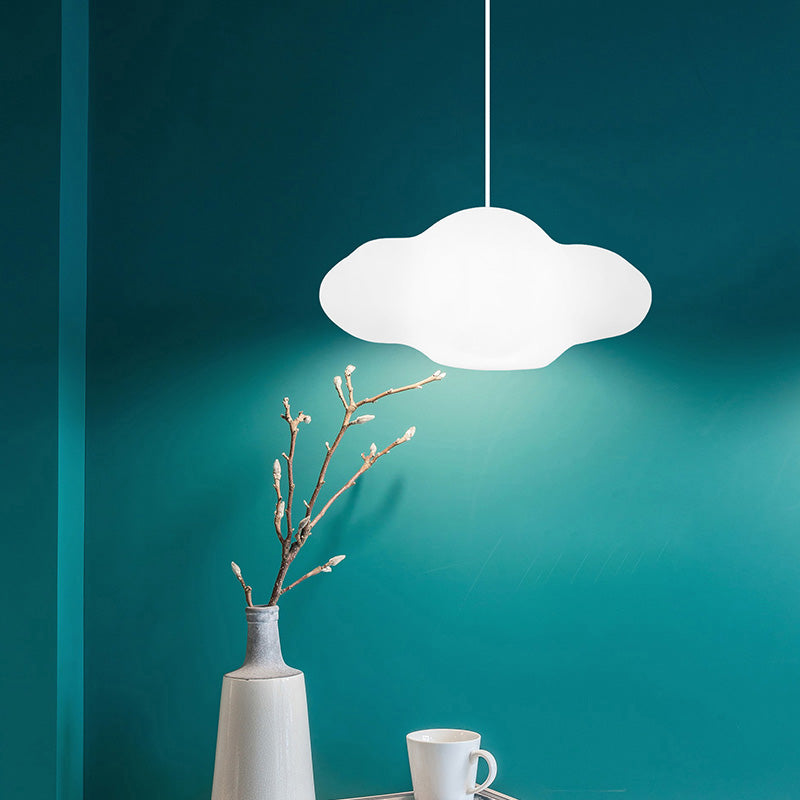 White Cloud Hanging Light Modern PE 1 Light White Pendant Light in Warm/White for Bedroom Clearhalo 'Ceiling Lights' 'Modern Pendants' 'Modern' 'Pendant Lights' 'Pendants' Lighting' 164113