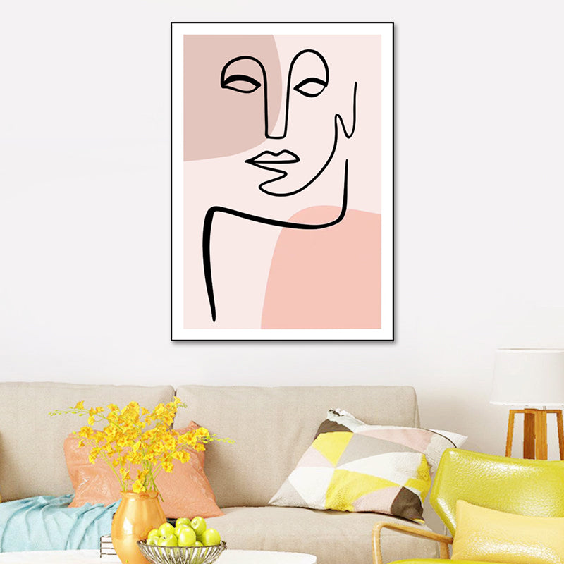 Nordic Style Teenagers Wall Decor Diversify Character Image in Light Color Canvas