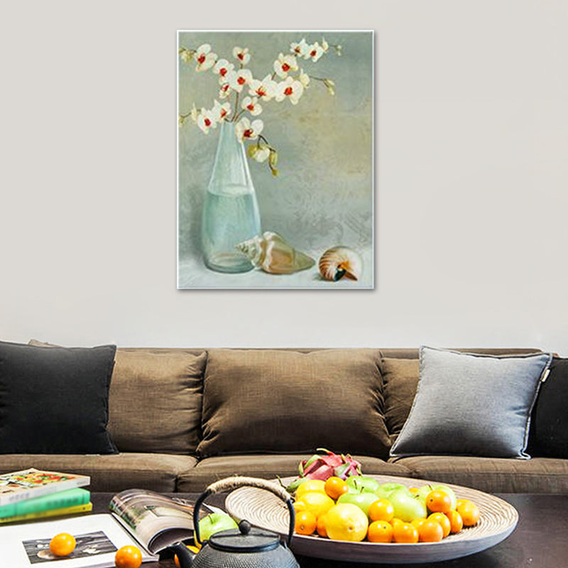 Modern Flower Vase Canvas Art Green Still Life Painting Wall Decoration for Home Green Design 2 Clearhalo 'Art Gallery' 'Canvas Art' 'Contemporary Art Gallery' 'Modern' Arts' 1641210