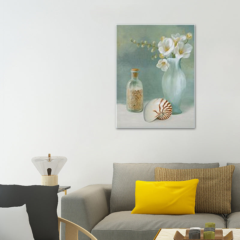 Modern Flower Vase Canvas Art Green Still Life Painting Wall Decoration for Home Green Design 3 Clearhalo 'Art Gallery' 'Canvas Art' 'Contemporary Art Gallery' 'Modern' Arts' 1641216
