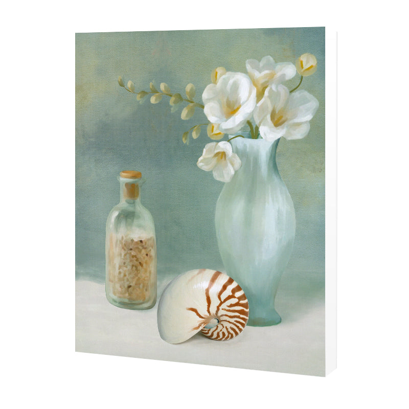 Modern Flower Vase Canvas Art Green Still Life Painting Wall Decoration for Home Clearhalo 'Art Gallery' 'Canvas Art' 'Contemporary Art Gallery' 'Modern' Arts' 1641218