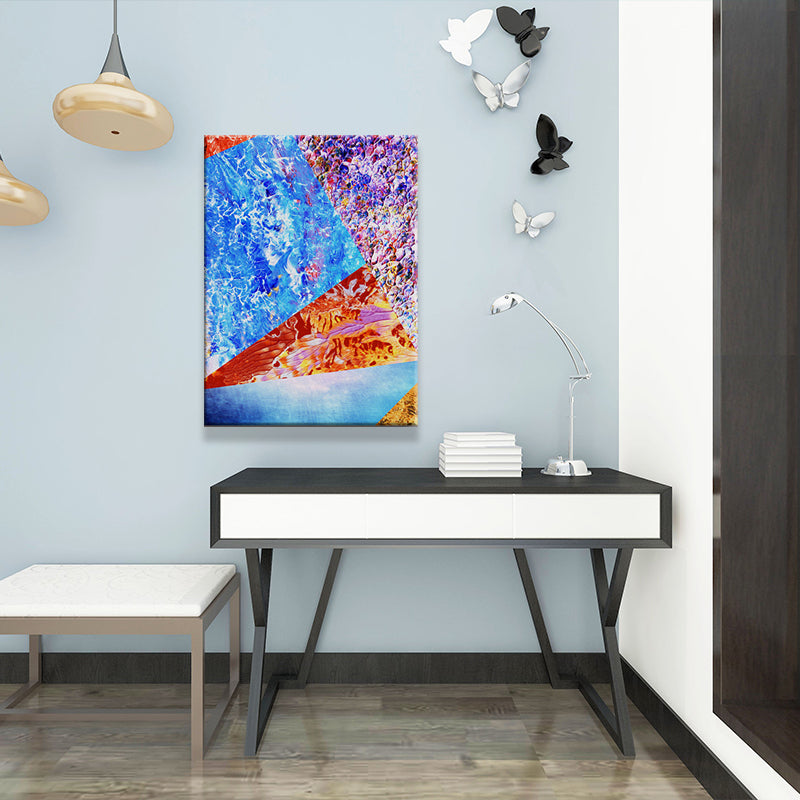 Modern Abstract Color-Block Painting Canvas Textured Blue Wall Art Print for Room Clearhalo 'Art Gallery' 'Canvas Art' 'Contemporary Art Gallery' 'Modern' Arts' 1641301