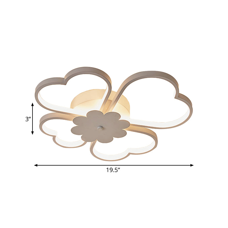 White/Brown Flower Ceiling Light Simplicity 19.5"/23.5" Wide LED Acrylic Flush Mount Lamp in Warm/White/Natural Light Clearhalo 'Ceiling Lights' 'Close To Ceiling Lights' 'Close to ceiling' 'Semi-flushmount' Lighting' 164133