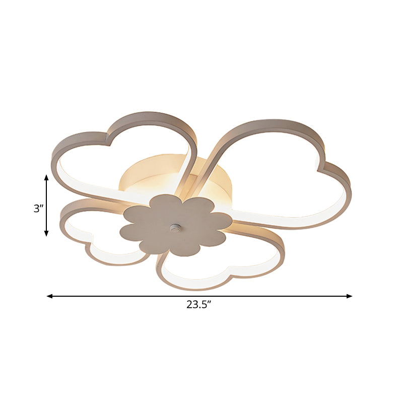 White/Brown Flower Ceiling Light Simplicity 19.5"/23.5" Wide LED Acrylic Flush Mount Lamp in Warm/White/Natural Light Clearhalo 'Ceiling Lights' 'Close To Ceiling Lights' 'Close to ceiling' 'Semi-flushmount' Lighting' 164134