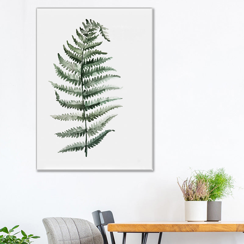 Botanic Leaf Print Wall Art Minimalism Textured Canvas in Pastel Color for Living Room Green Clearhalo 'Art Gallery' 'Canvas Art' 'Contemporary Art Gallery' 'Modern' Arts' 1641369