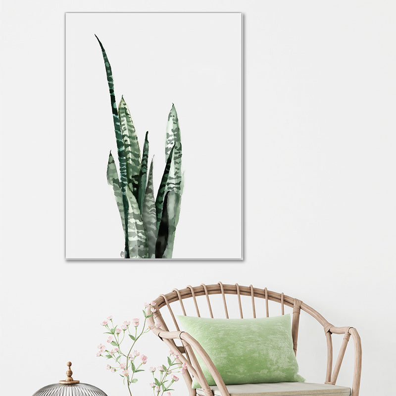 Botanic Leaf Print Wall Art Minimalism Textured Canvas in Pastel Color for Living Room Army Green Clearhalo 'Art Gallery' 'Canvas Art' 'Contemporary Art Gallery' 'Modern' Arts' 1641390