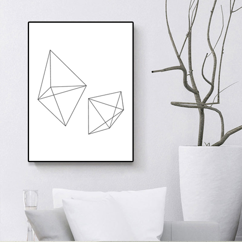 White Various Geometry Pattern Art Textured Painting for Bedroom, Multiple Sizes Available White Design 2 Clearhalo 'Arts' 'Canvas Art' 1641530