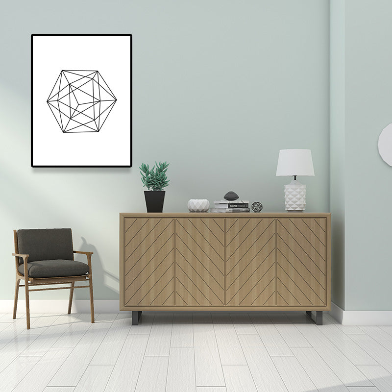 White Various Geometry Pattern Art Textured Painting for Bedroom, Multiple Sizes Available Clearhalo 'Arts' 'Canvas Art' 1641546