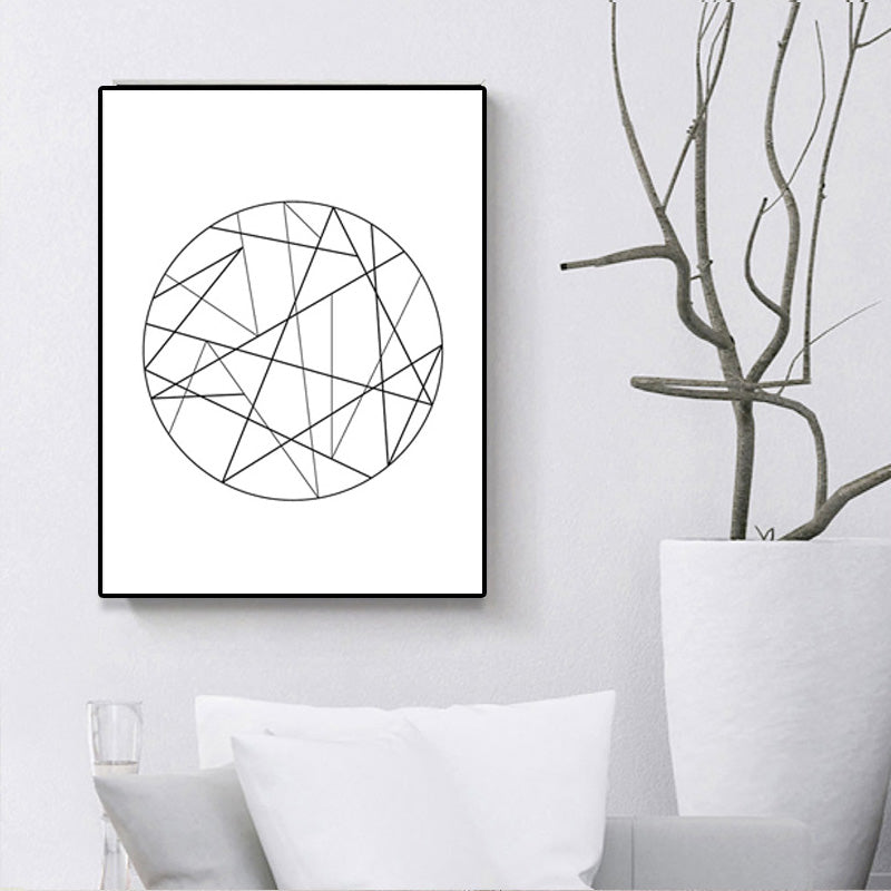 White Various Geometry Pattern Art Textured Painting for Bedroom, Multiple Sizes Available White Design 5 Clearhalo 'Arts' 'Canvas Art' 1641551