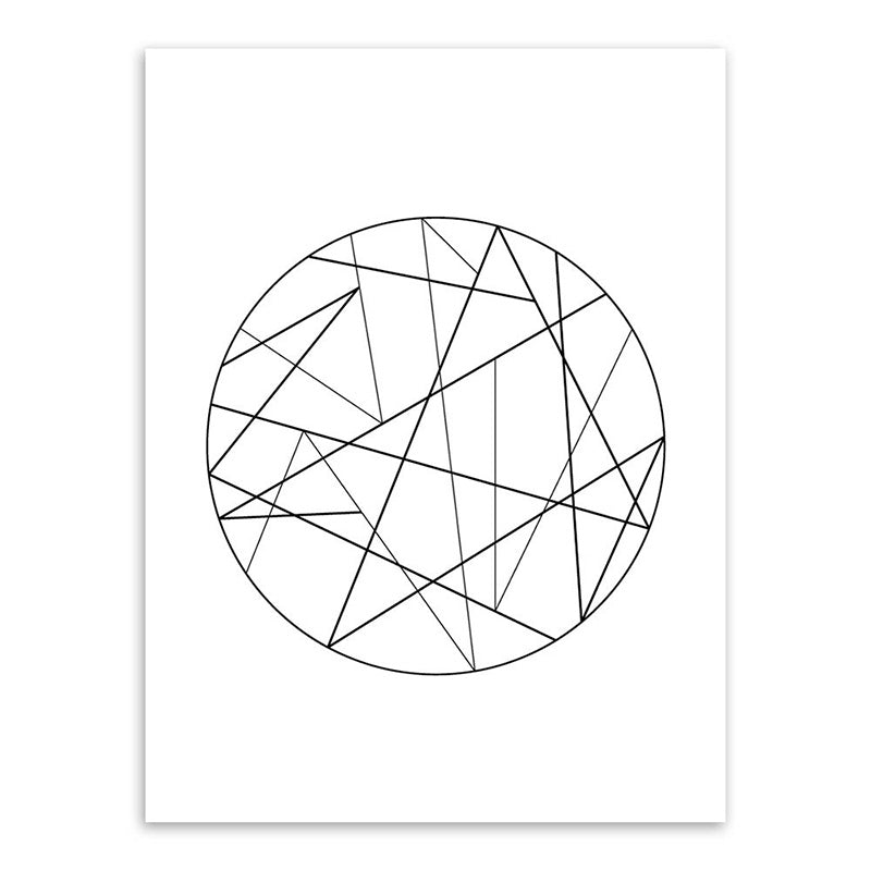 White Various Geometry Pattern Art Textured Painting for Bedroom, Multiple Sizes Available Clearhalo 'Arts' 'Canvas Art' 1641554
