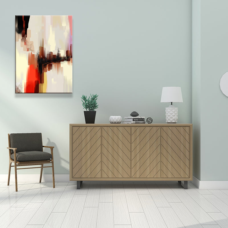 Brown Architecture Canvas Wall Art Abstract Modern Textured Painting for Bedroom Clearhalo 'Art Gallery' 'Canvas Art' 'Contemporary Art Gallery' 'Modern' Arts' 1641567
