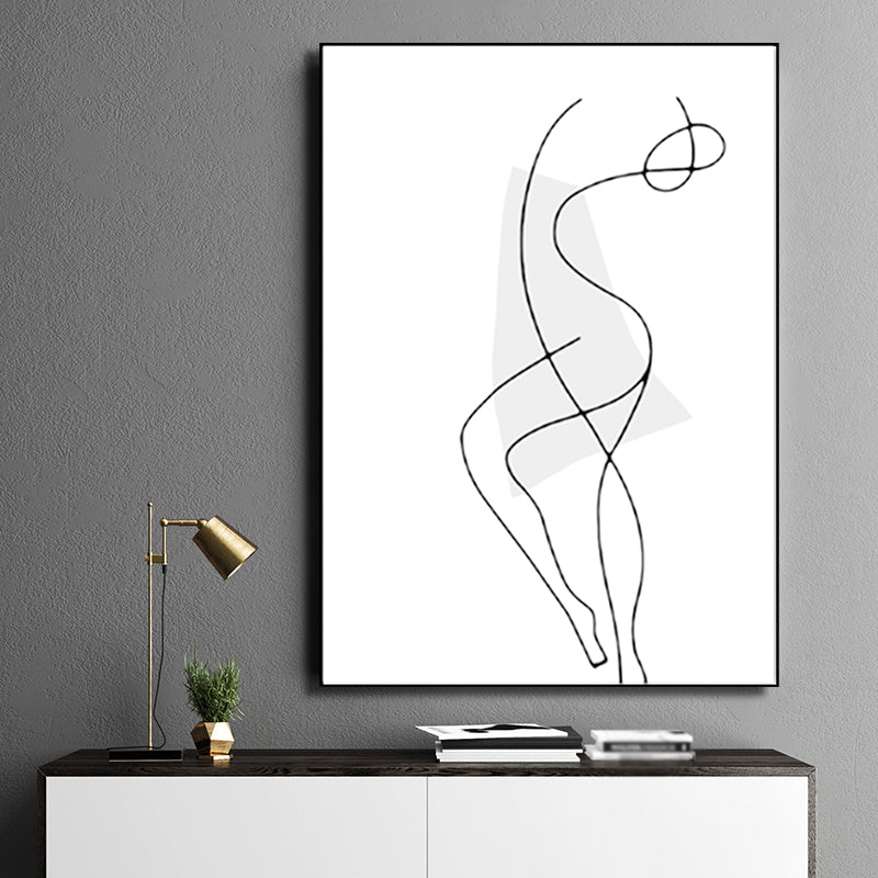 Dancing Figure Image Wall Decor Nordic Textured Bedroom Canvas, Multiple Size Options